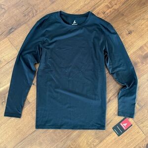 BSN SPORTS Men's Long Sleeve Compression Black Shirt